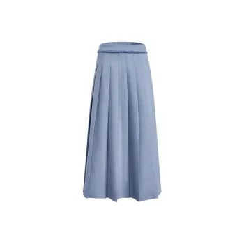 KUOSE Casual Long Skirt Women's Light Blue