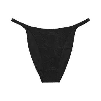 Victoria's Secret PINK SCRUNCHIE STRING BIKINI BOTTOM / Pure Black Swimming Shorts Women's Pure Black