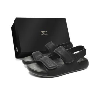SEPTWOLVES Beach Sandals Men Black/Brown