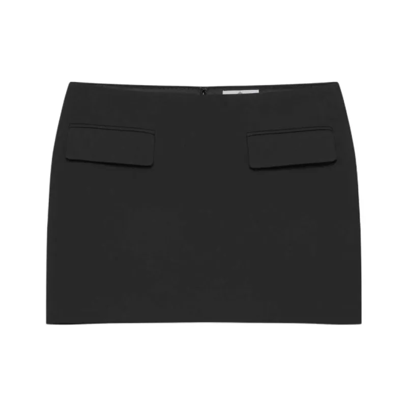 ARITZIA Babaton Stationery Skirt Casual Short Skirts Women's BLACK/Black-0