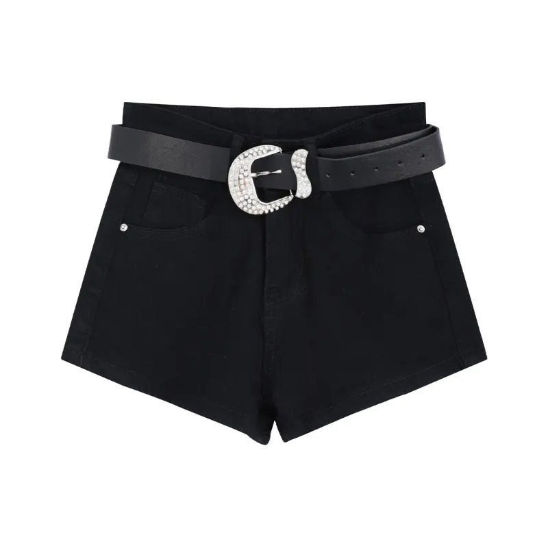 Garbege Denim Shorts Women's Black-0