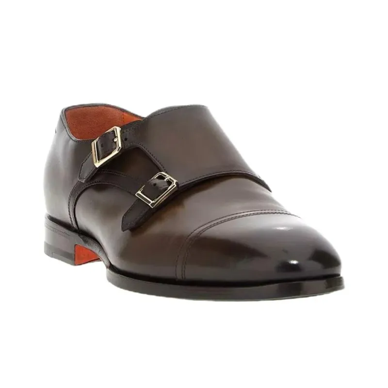 Santoni Axel Dress Shoes Men's Brown-2