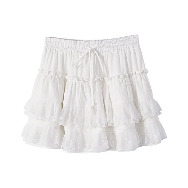 XIMENG Casual Short Skirts Women's White-0