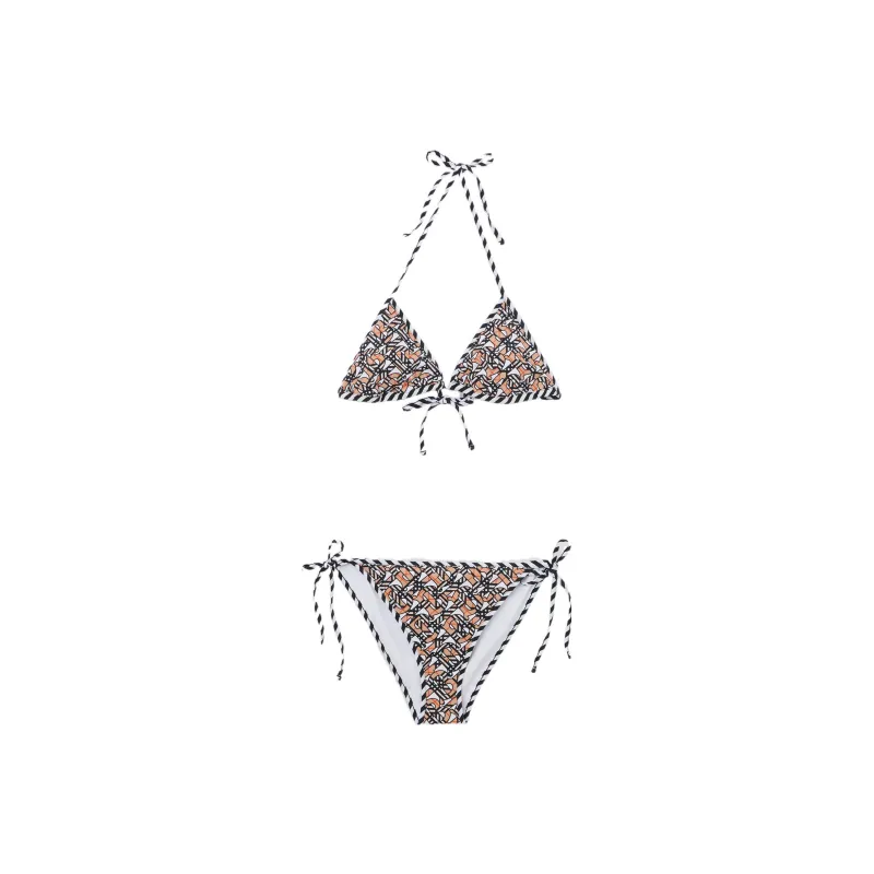 Burberry SS22 Women's Stretch Nylon Triangle Bikini Set Brown-0