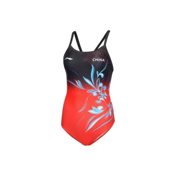 LiNing One-piece Swimsuit Women's Starburst Red