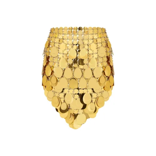 Paco Rabanne Gold Sparkle Assembly Assymetric Skirt