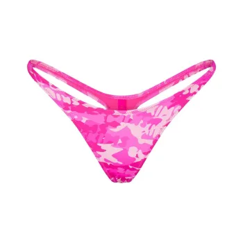 SKIMS SIGNATURE SWIM THONG Bikini Women's Pink Skims Camo/Pink Camouflage