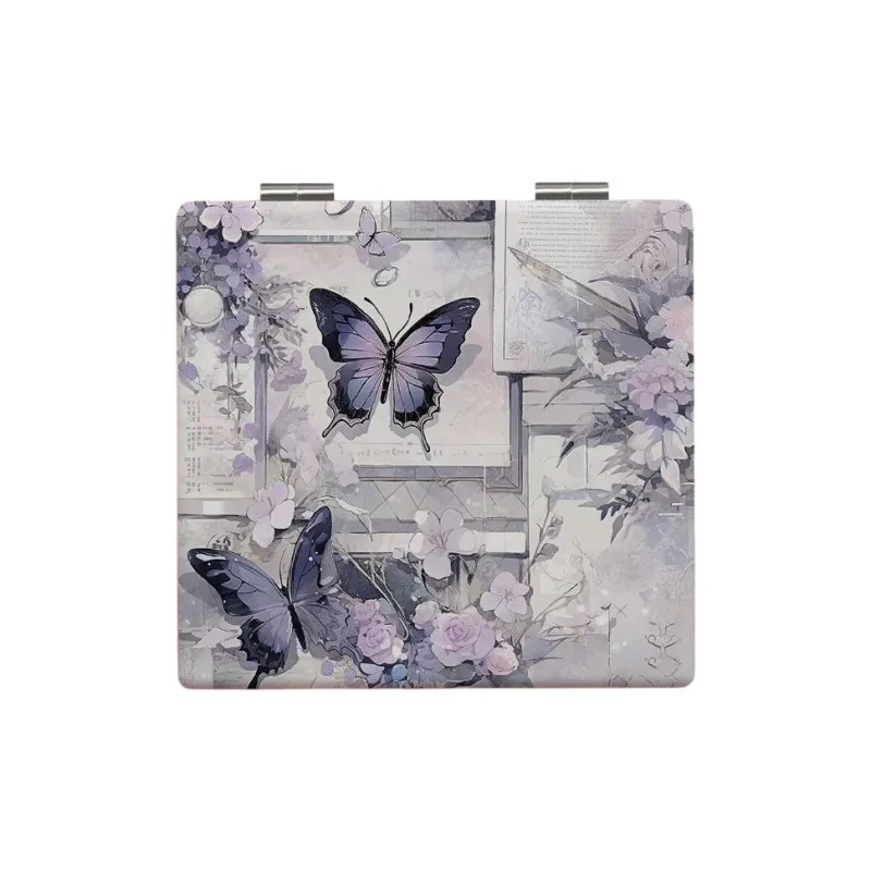 JIXUAN Ins Foldable Pocket Mirror HD Mini Handheld Refillable Makeup Mirror-4