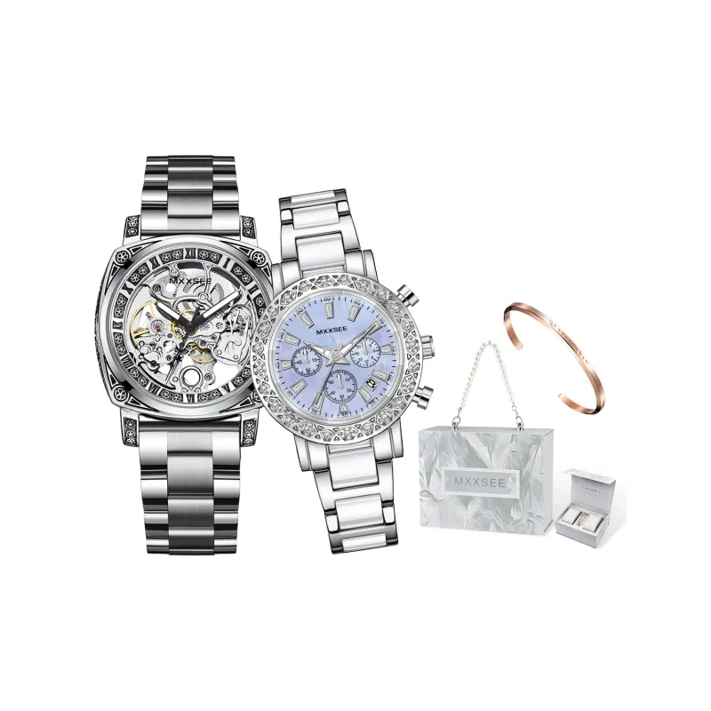 MXXSEE Automatic Mechanical Movement Steel Strap Watch Unisex White Dial-69