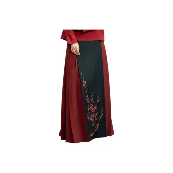 XINGHEHANGE Fall Winter Original Hanfu Skirt Set Women's Red