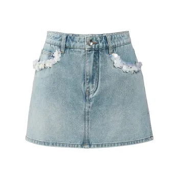 TAMMY TANGS Denim Shorts Women's Light Denim Blue