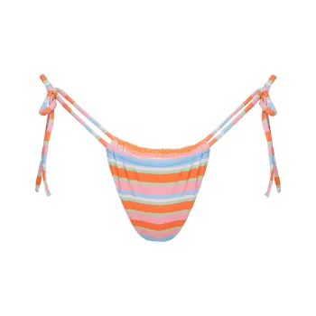 PRINCESS POLLY JENNER TIE SIDE RUCHED BIKINI BOTTOM Swimming Shorts Women's Candy Stripes