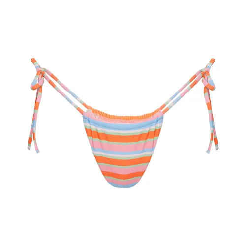 PRINCESS POLLY JENNER TIE SIDE RUCHED BIKINI BOTTOM Swimming Shorts Women's Candy Stripes