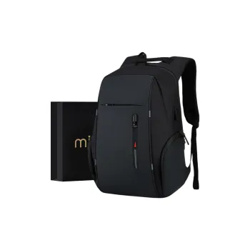 MILOOKY Water Repellent Fabric Laptop Backpack Unisex Black