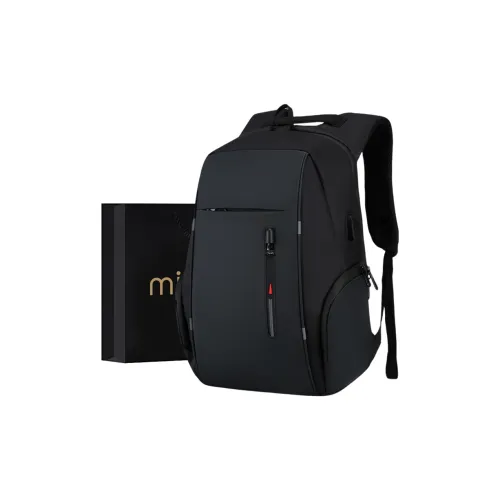 MILOOKY Water Repellent Fabric Laptop Backpack Unisex Black