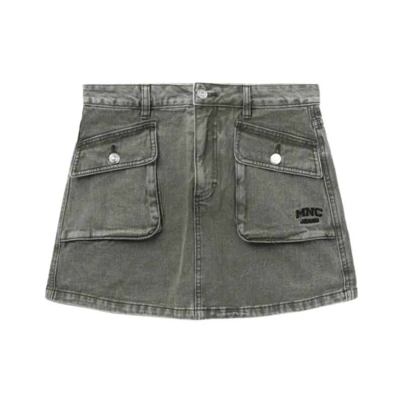 Mini Cream Denim Shorts Women's Green-0