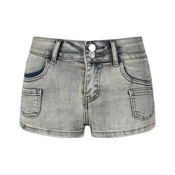 Wen Shan Denim Shorts Women's Nostalgic Blue