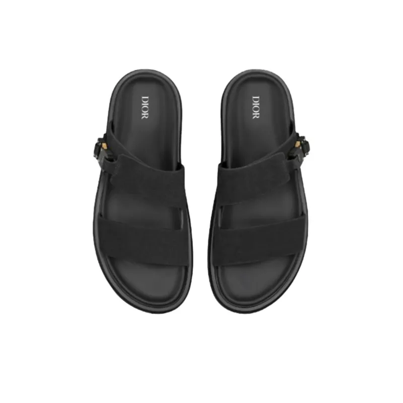 DIOR Aqua Slide Slippers Men's Black-3