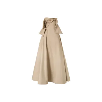 Burberry FW22 Cheongsam Formalwear Women's Soft Yellow Brown
