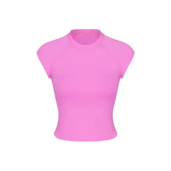 SKIMS SIGNATURE SWIM RAGLAN T-SHIRT Bikini Women's NEON ORCHID/Neon Orchid