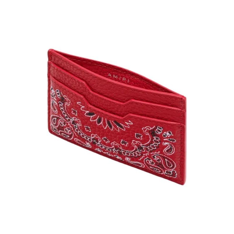 AMIRI Leather Card Clip Card Holder Regular Women's Red-1