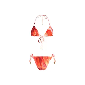 Roberto Cavalli Tiger Tooth-detailed Feather-print Bikini
