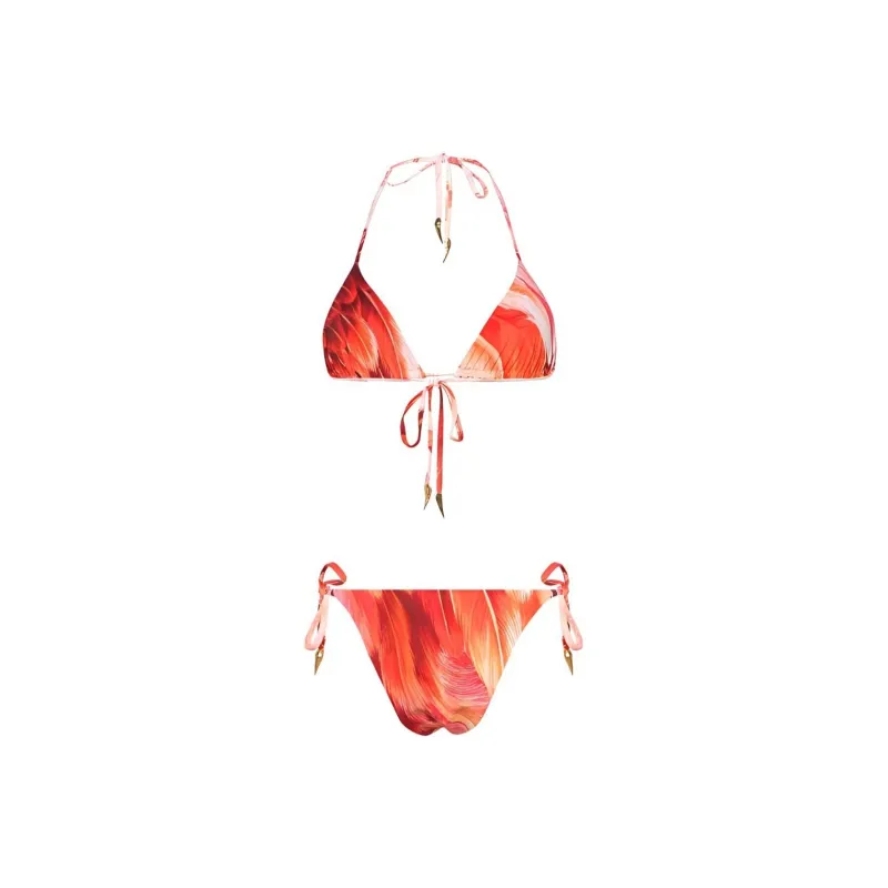Roberto Cavalli Tiger Tooth-detailed Feather-print Bikini-0