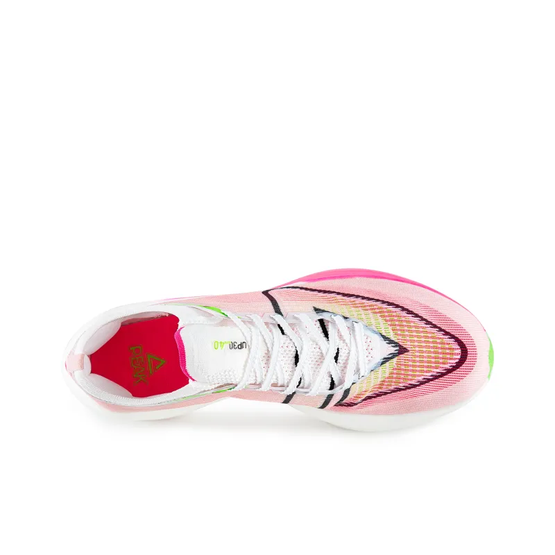 PEAK UP30 4.0 Running Shoes Unisex Low Top Neon Pink Red White-4