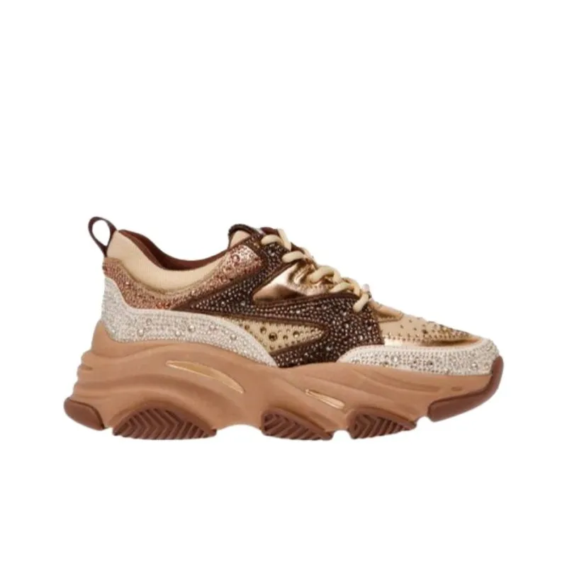 STEVE MADDEN PRIVY Low Top Chunky Sneakers Women's Taupe-1
