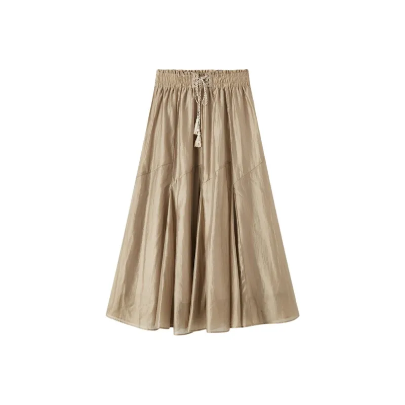 EICHITOO Casual Long Skirts Women's Light Coffee-0