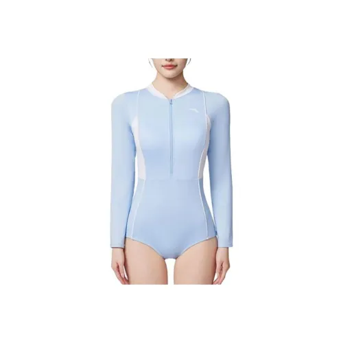 Anta One piece Swimsuit Women's Soft Blue/Pure White