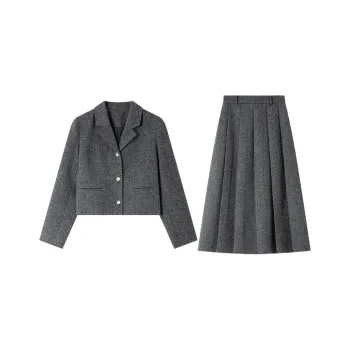 VIMLY Skirt Set Women's Dark Heather Gray