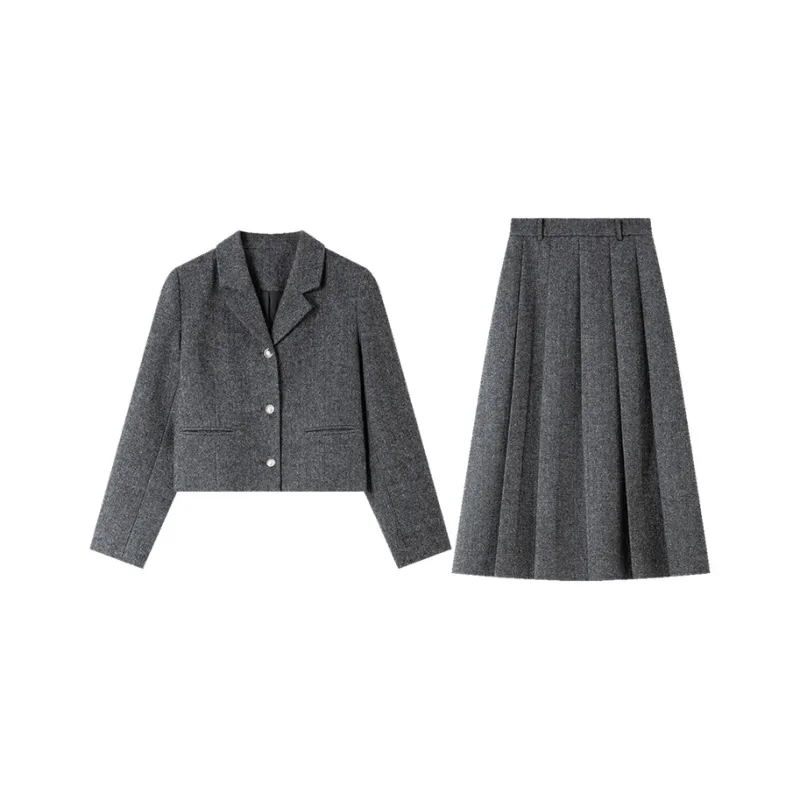 VIMLY Skirt Set Women's Dark Heather Gray-0