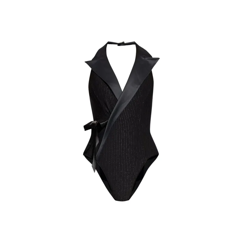 BALMAIN Satin Trim One Piece Swimsuit-0
