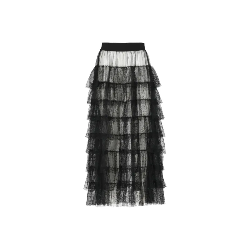 UMA WANG Ruffled Lace Skirt-0