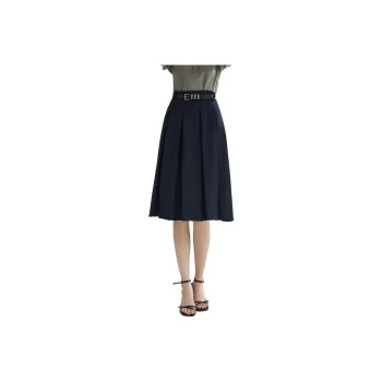 SMEN Casual Long Skirts Women's Navy Blue