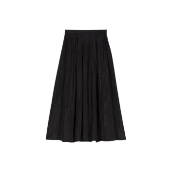 Maje Contrast-waistband Midi Skirt