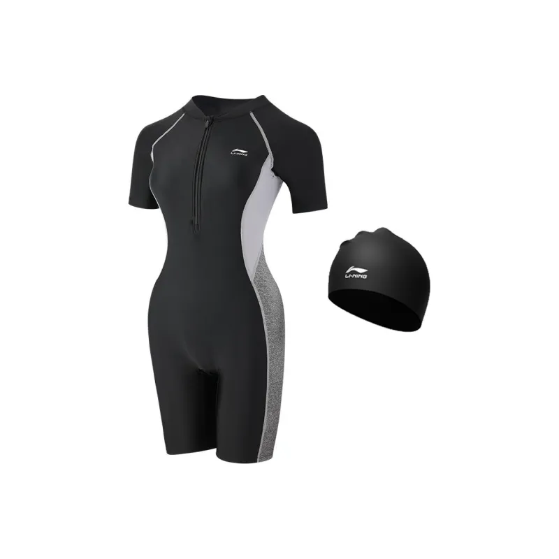LiNing Sports Life Collection One-piece Swimsuit Women's Black-3