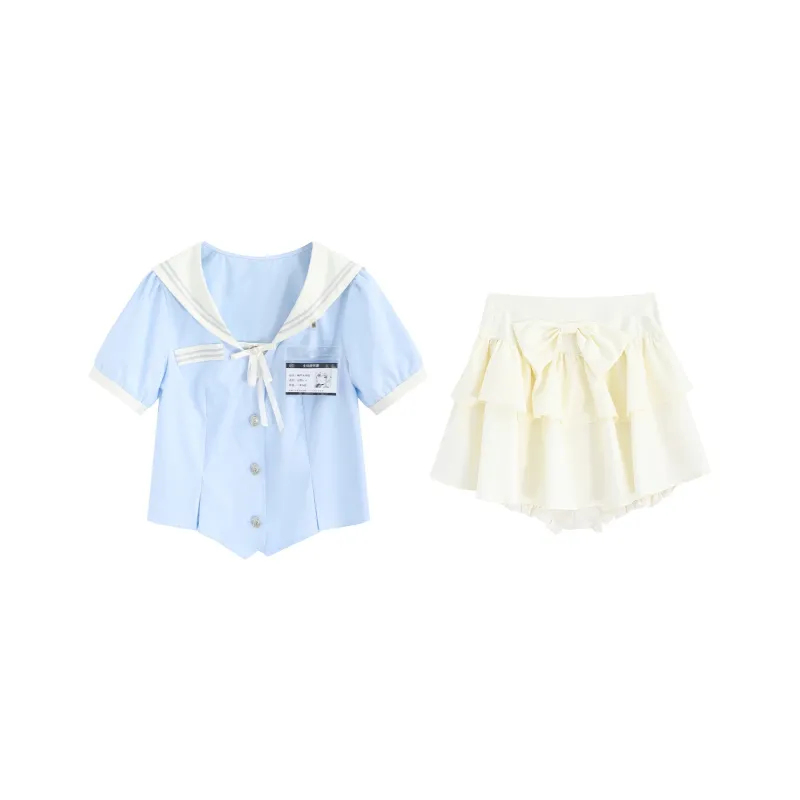 Spicy Gals Skirt Set Women's Blue Apricot-0