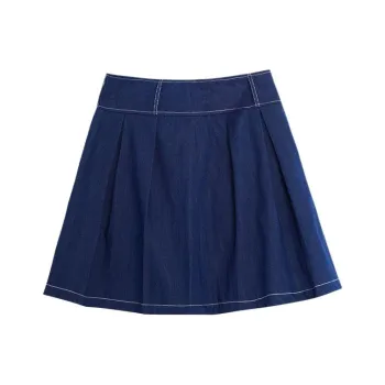 Olrain Denim Short Skirts Women's Denim Blue