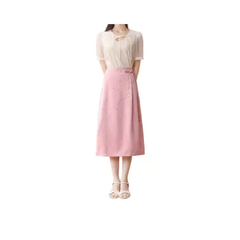 Like The Age Of Water Casual Long Skirt Women's Pink