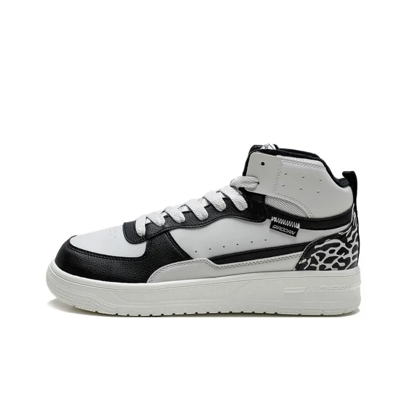 QIAODAN Dry Anti Slip Wear Resistant High Top Skateboard Shoes Men's Gray Black-0