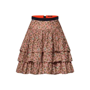 LOUIS VUITTON Winter Bloom Ruffled Mini Skirt