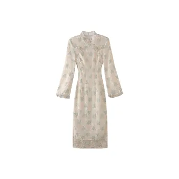JINYE ORIENTAL Cheongsams Women's Apricot Green