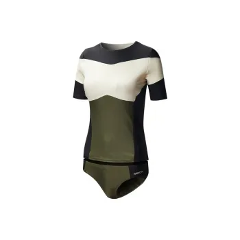 Speedo Two-Piece Swimsuits Women's Black Oak/Rocky Green/Milk Tea White