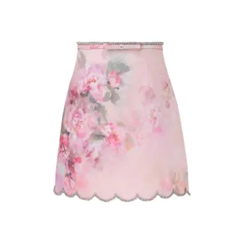 Zimmermann Crush Scalloped Mini Skirt
