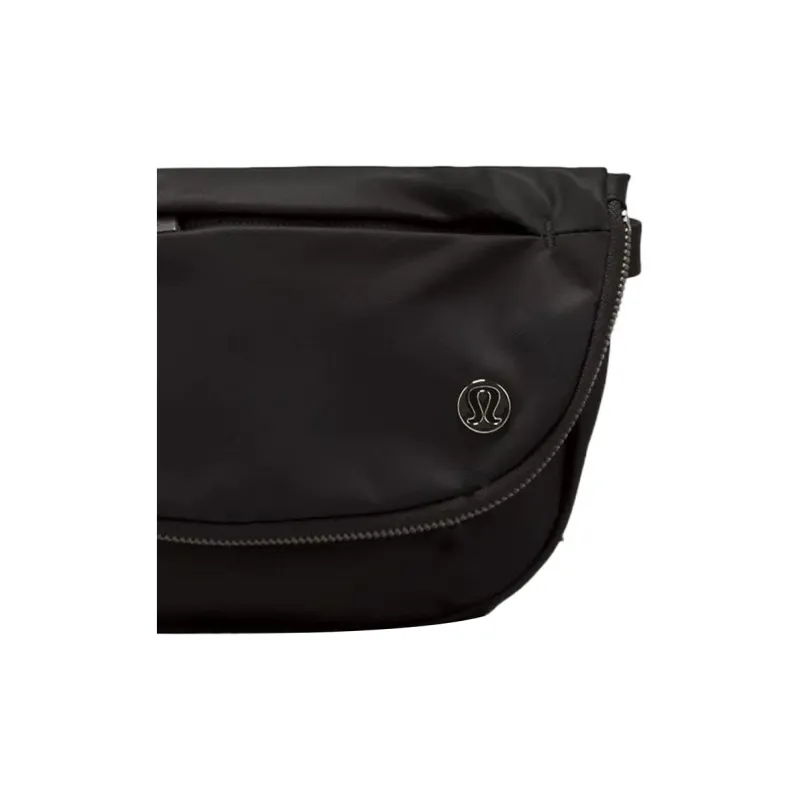 Lululemon Nylon Shoulder Bag, Crossbody Bag Extra Mini Unisex Black & Silver-3