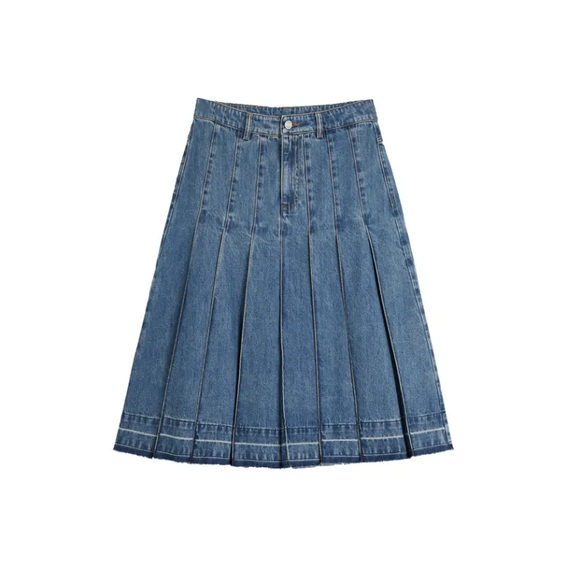 ELLE Casual Short Skirts Women's Denim Blue-0