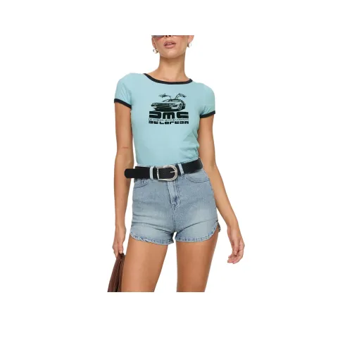 PRINCESS POLLY RICHARDSONS DENIM SHORTS Denim Shorts Women's Light Blue Wash/Ash Blue Washable