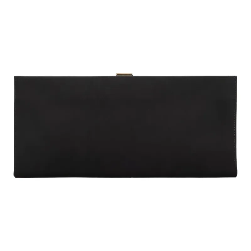 Roger Vivier Silk Satin Clutch Women's Black-2